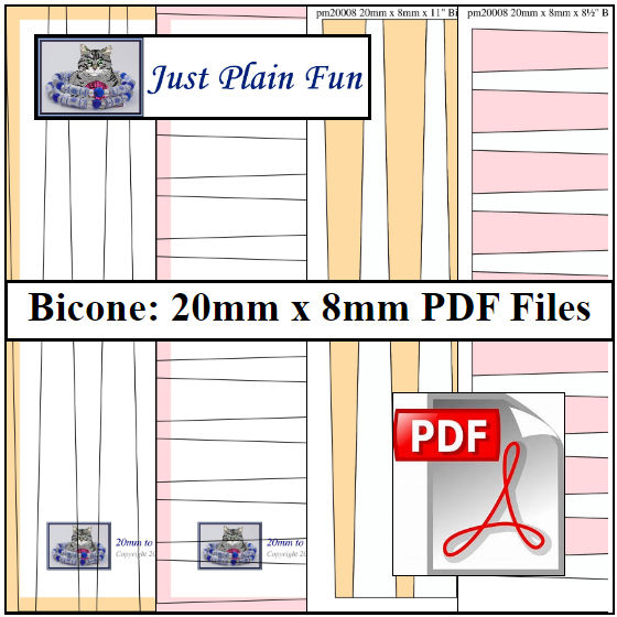 Paper Bead Templates, 20mm x 8mm Strips