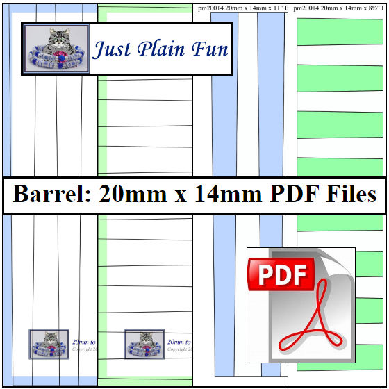 Barrel: 20mm x 14mm Paper Bead Templates