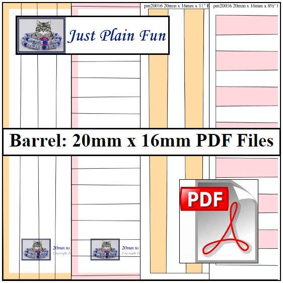 Paper Bead Templates, 20mm x 16mm Strips