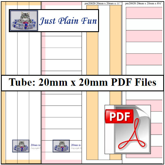 Tube: 20mm x 20mm Paper Bead Templates