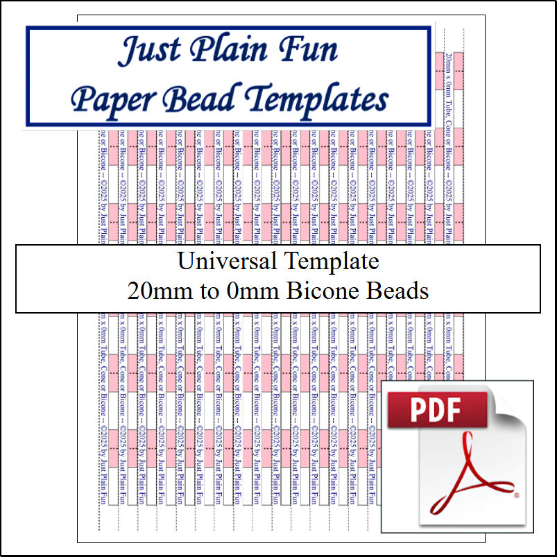 Paper Bead Cutting Guide Templates, 20mm to 0mm Strips Templates 20mm to 0mm Strips