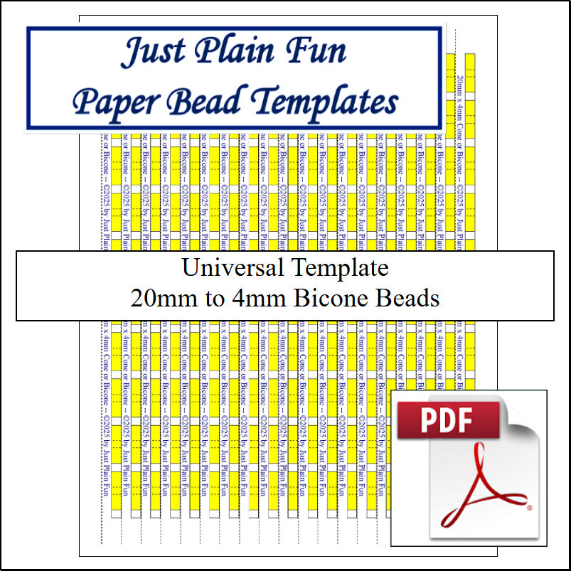 Paper Bead Cutting Guide Templates, 20mm to 4mm Strips Templates 20mm to 4mm Strips