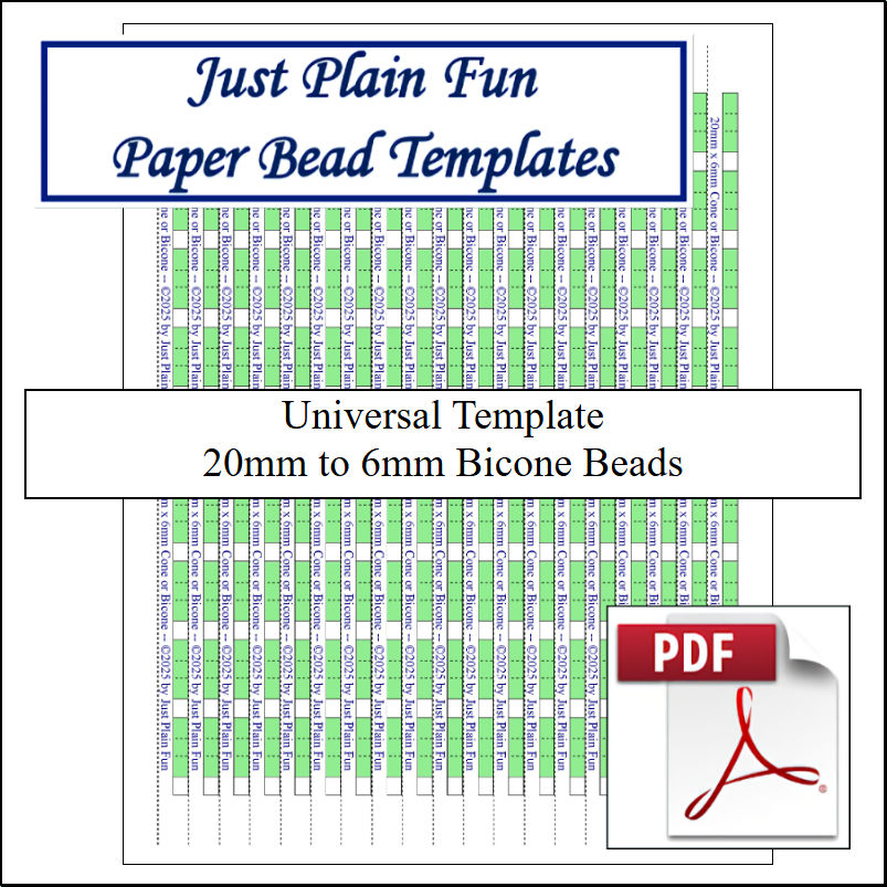 Paper Bead Cutting Guide Templates, 20mm to 6mm Strips Templates 20mm to 6mm Strips