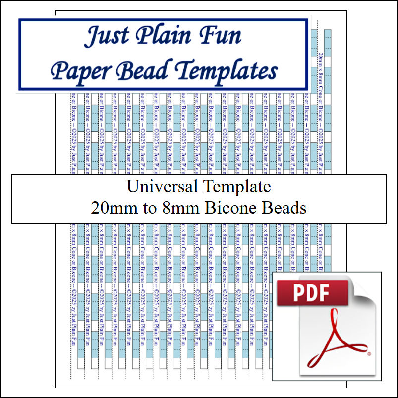 Paper Bead Cutting Guide Templates, 20mm to 8mm Strips Templates 20mm to 8mm Strips