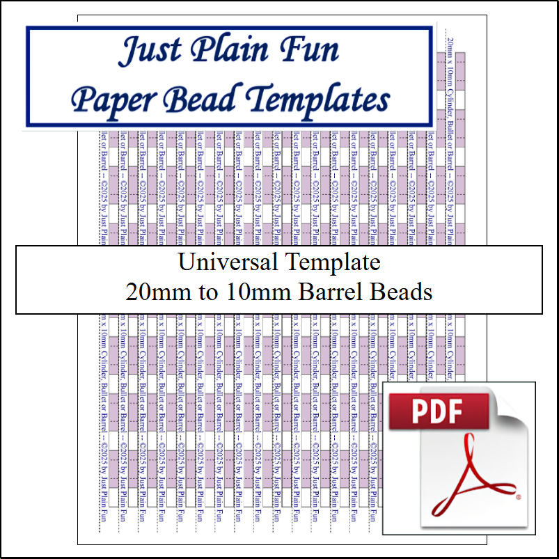 Paper Bead Cutting Guide Templates, 20mm to 10mm Strips Templates 20mm to 10mm Strips
