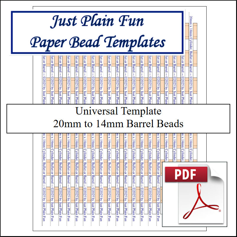Paper Bead Cutting Guide Templates, 20mm to 14mm Strips Templates 20mm to 14mm Strips