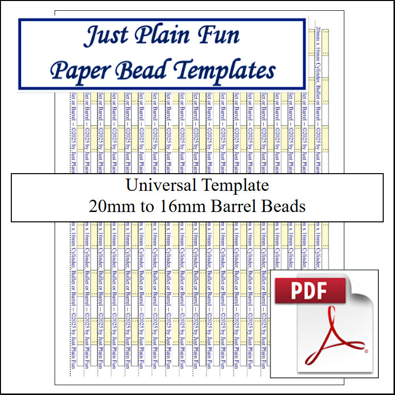 Paper Bead Cutting Guide Templates, 20mm to 16mm Strips Templates 20mm to 16mm Strips