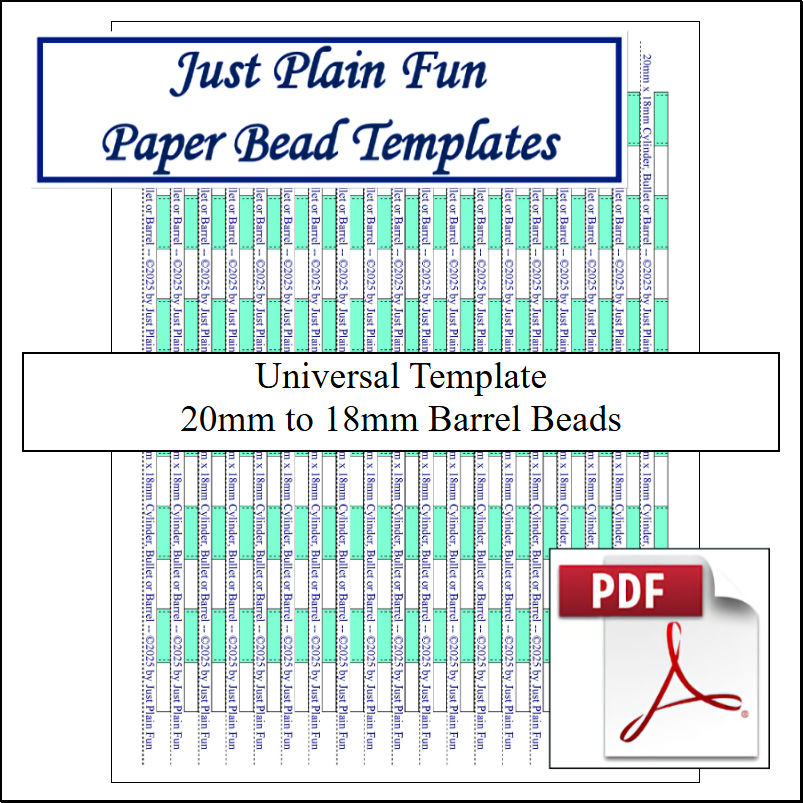 Paper Bead Cutting Guide Templates, 20mm to 18mm Strips Templates 20mm to 18mm Strips