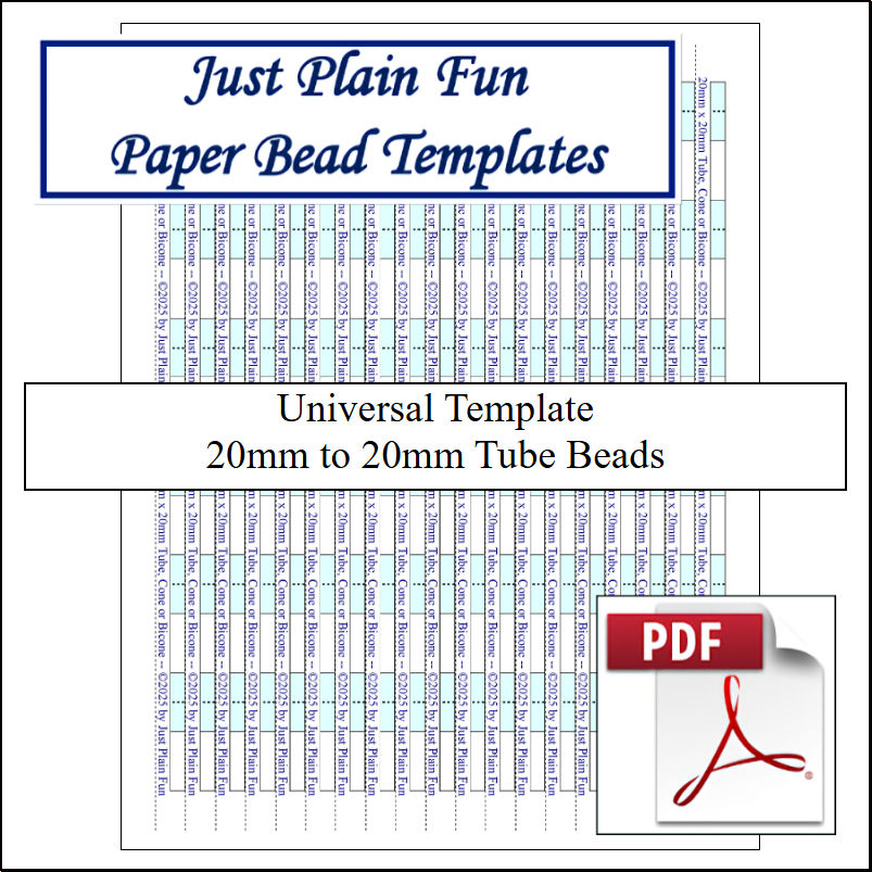 Paper Bead Cutting Guide Templates, 20mm to 20mm Strips Templates 20mm to 20mm Strips