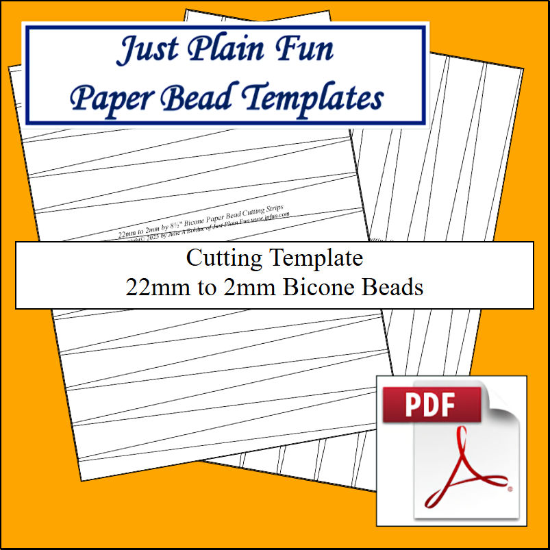 Paper Bead Cutting Templates, 22mm to 2mm Strips Templates 22mm to 2mm Strips