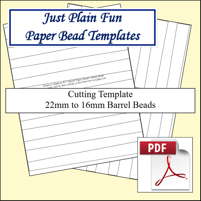 Paper Bead Cutting Templates, 22mm to 16mm Strips Templates 22mm to 16mm Strips