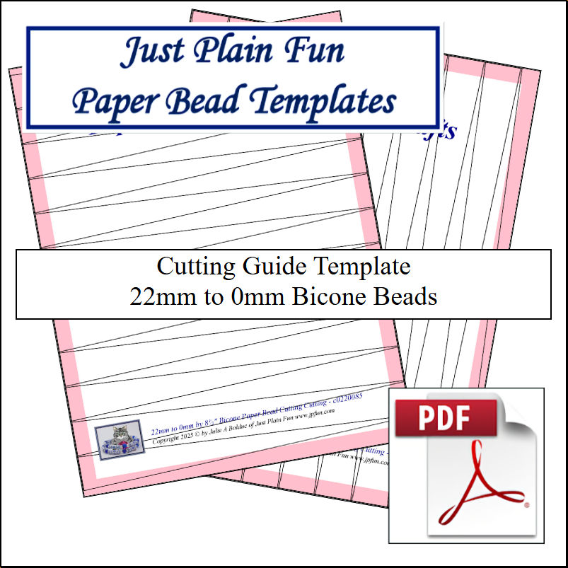 Paper Bead Cutting Guide Templates, 22mm to 0mm Strips Templates 22mm to 0mm Strips