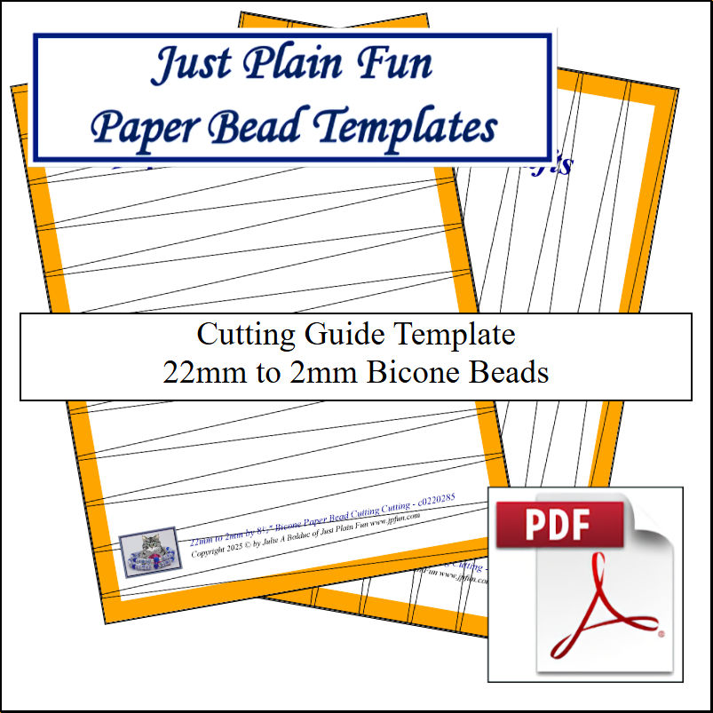 Paper Bead Cutting Guide Templates, 22mm to 2mm Strips Templates 22mm to 2mm Strips