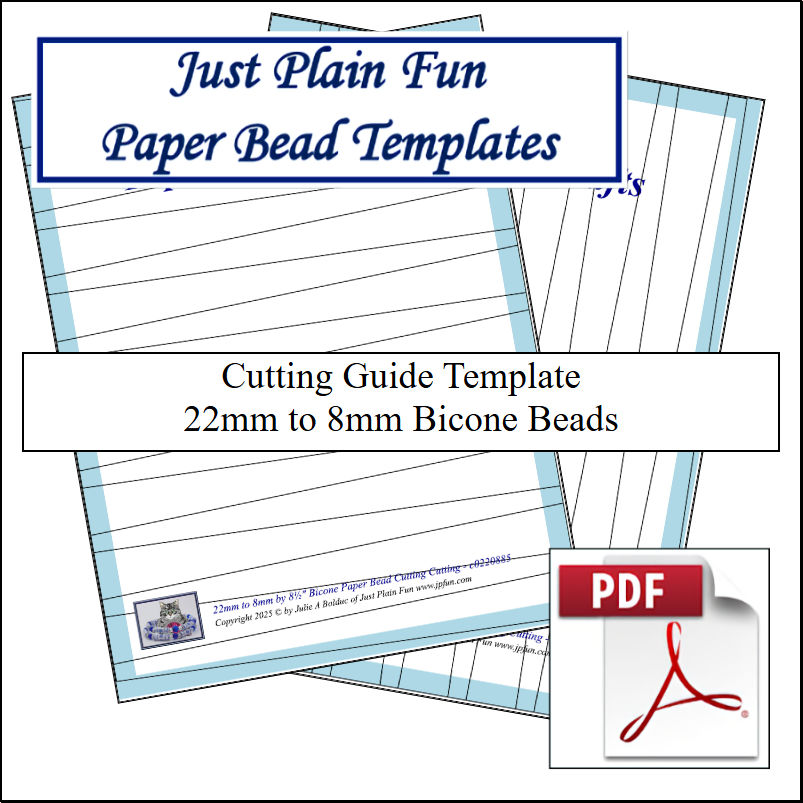 Paper Bead Cutting Guide Templates, 22mm to 8mm Strips Templates 22mm to 8mm Strips