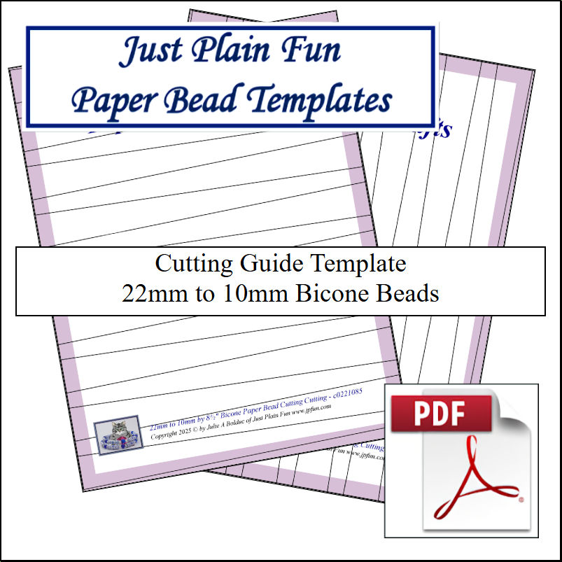 Paper Bead Cutting Guide Templates, 22mm to 10mm Strips Templates 22mm to 10mm Strips