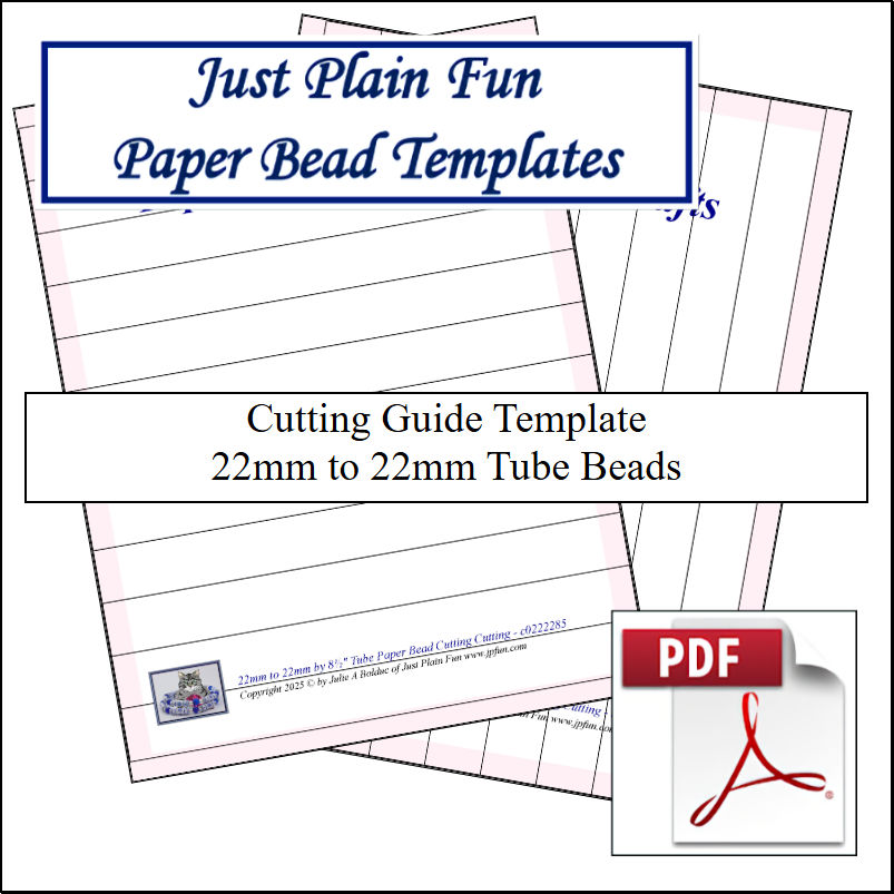 Paper Bead Cutting Guide Templates, 22mm to 22mm Strips Templates 22mm to 22mm Strips