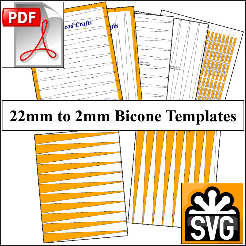 22mm x 2mm Paper Bead Templates