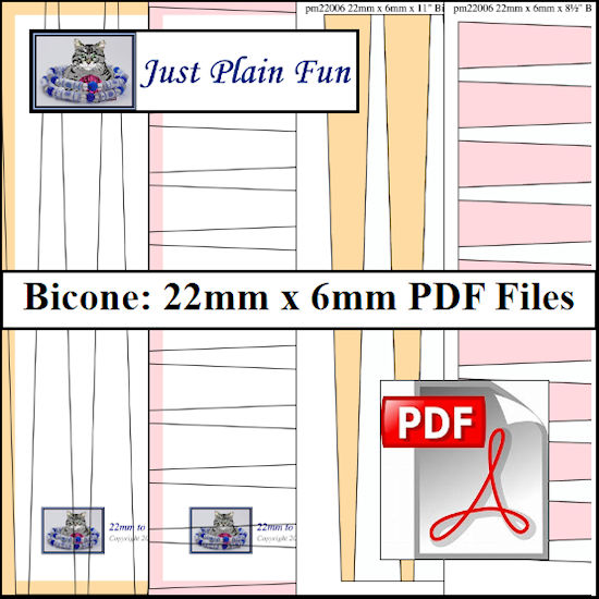 Paper Bead Templates, 22mm x 6mm Strips