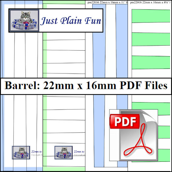 Paper Bead Templates, 22mm x 16mm Strips