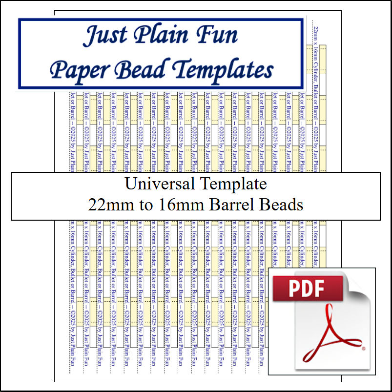 Paper Bead Cutting Guide Templates, 22mm to 16mm Strips Templates 22mm to 16mm Strips