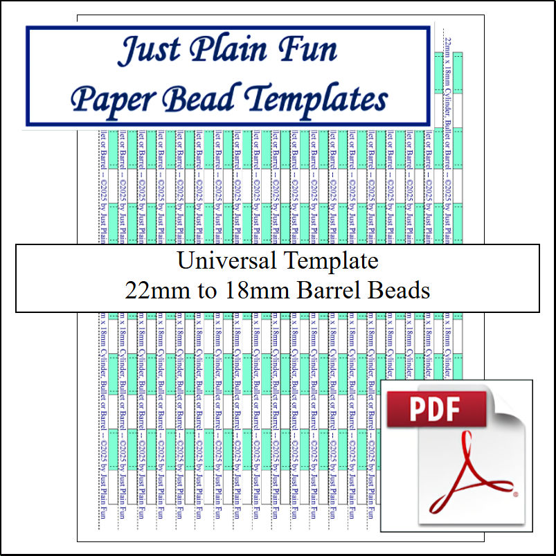 Paper Bead Cutting Guide Templates, 22mm to 18mm Strips Templates 22mm to 18mm Strips