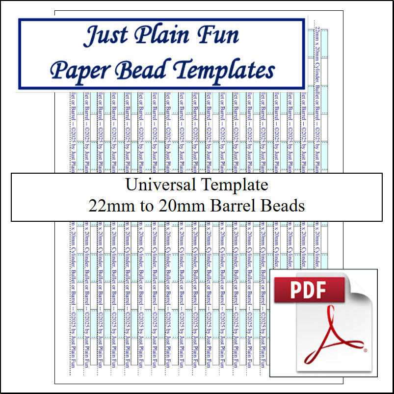 Paper Bead Cutting Guide Templates, 22mm to 20mm Strips Templates 22mm to 20mm Strips