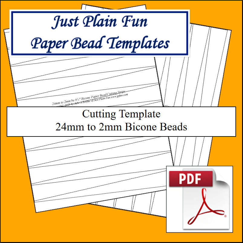 Paper Bead Cutting Templates, 24mm to 2mm Strips Templates 24mm to 2mm Strips