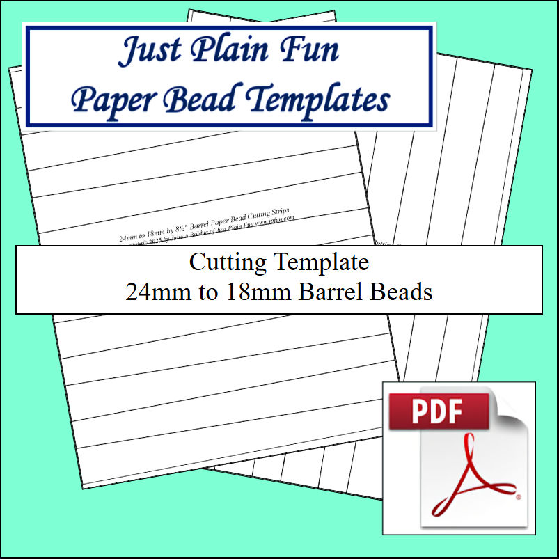 Paper Bead Cutting Templates, 24mm to 18mm Strips Templates 24mm to 18mm Strips