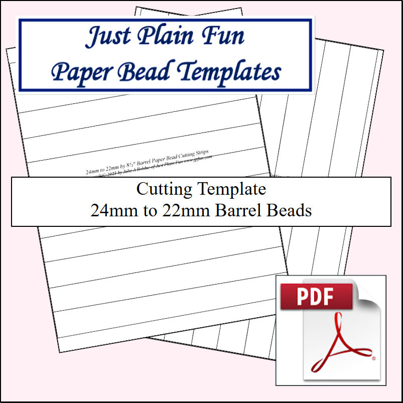 Paper Bead Cutting Templates, 24mm to 22mm Strips Templates 24mm to 22mm Strips