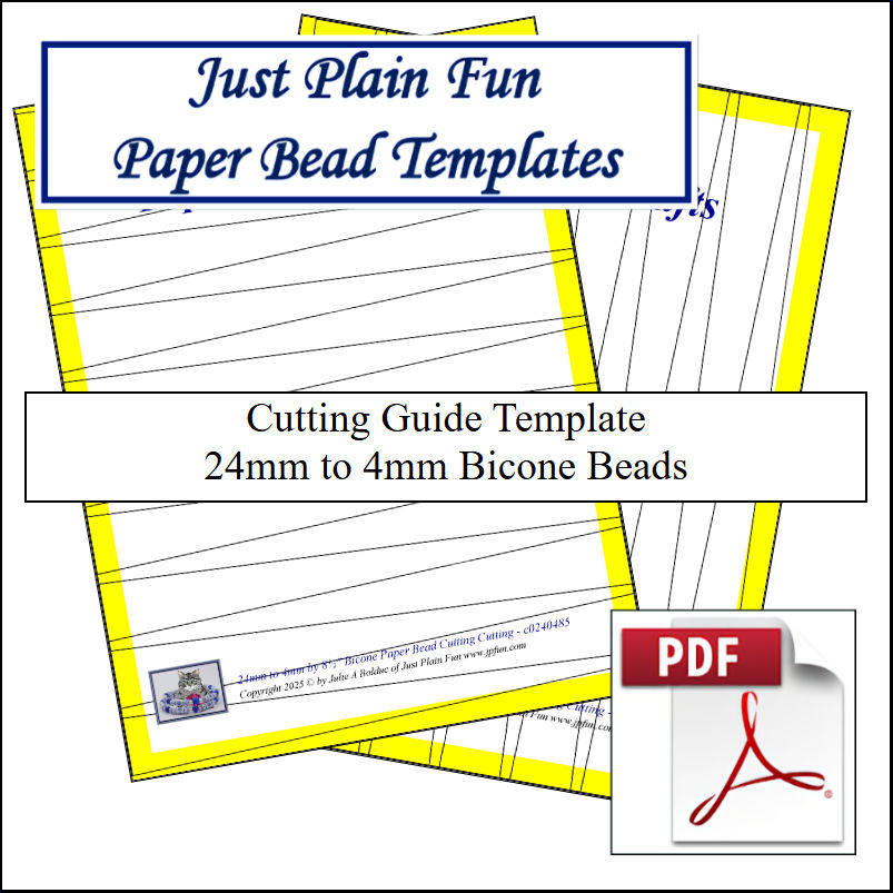 Paper Bead Cutting Guide Templates, 24mm to 4mm Strips Templates 24mm to 4mm Strips