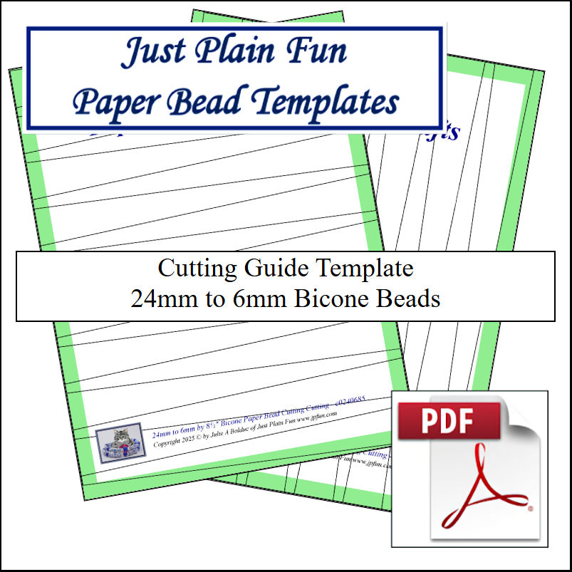 Paper Bead Cutting Guide Templates, 24mm to 6mm Strips Templates 24mm to 6mm Strips