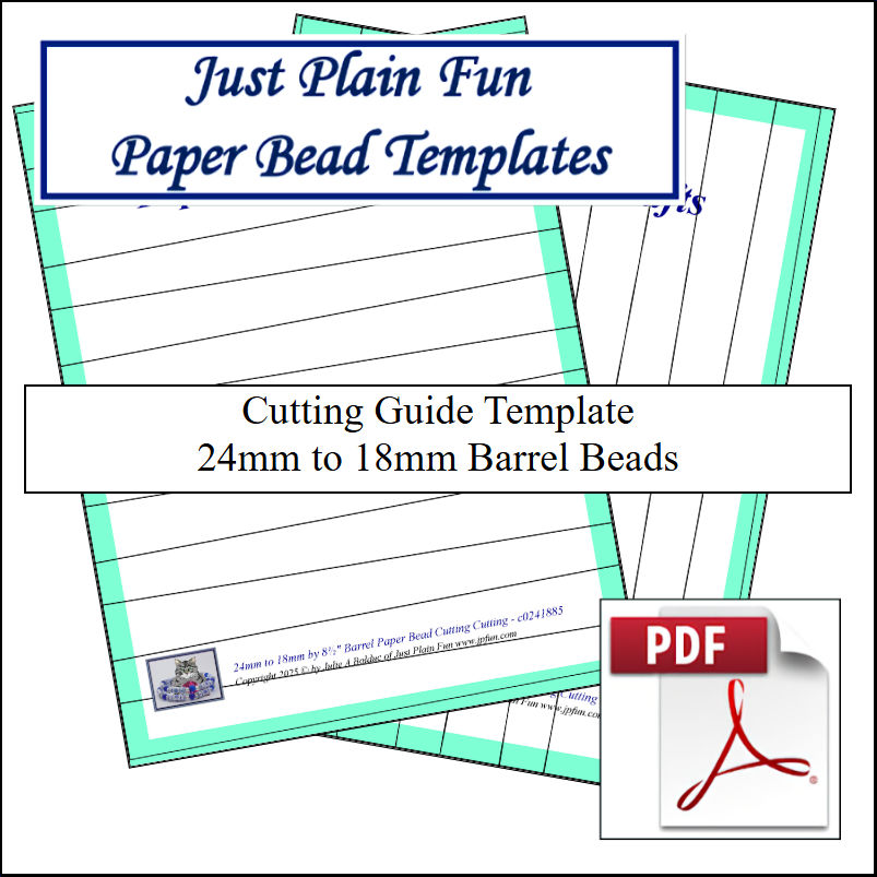 Paper Bead Cutting Guide Templates, 24mm to 18mm Strips Templates 24mm to 18mm Strips