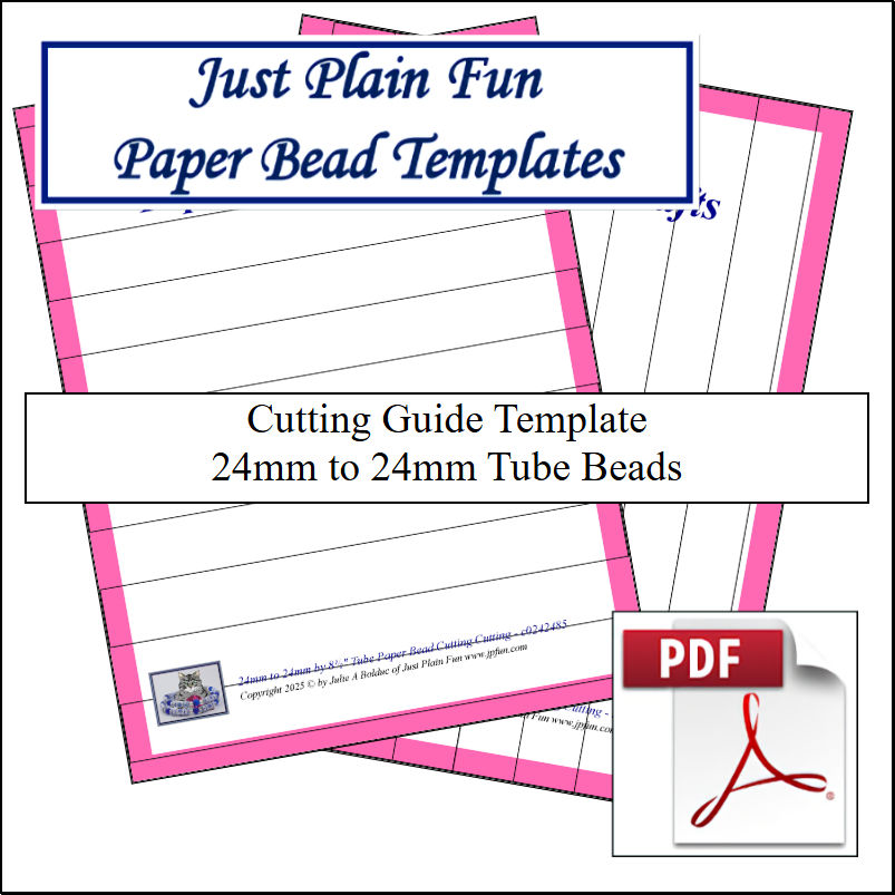 Paper Bead Cutting Guide Templates, 24mm to 24mm Strips Templates 24mm to 24mm Strips