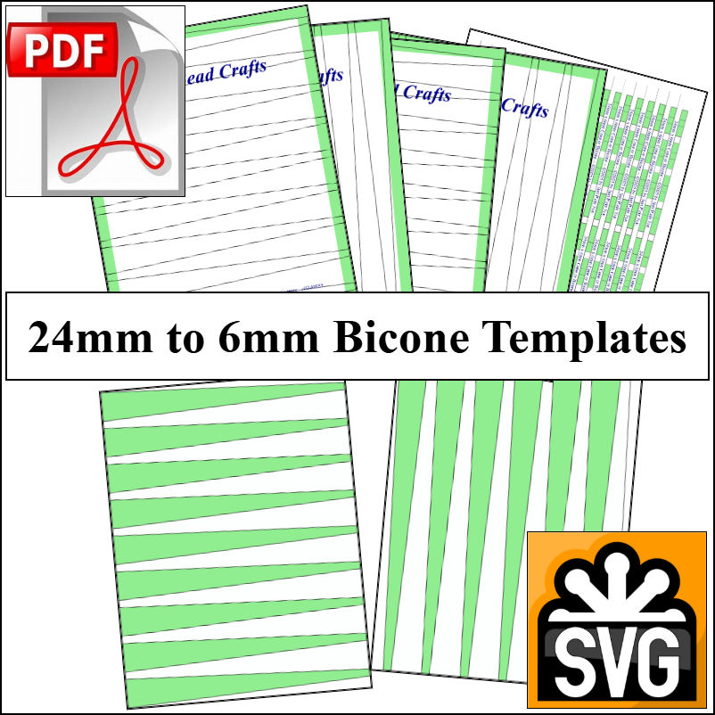 Templates 24mm to 6mm Strips