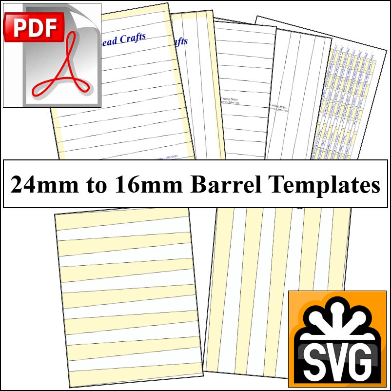 Templates 24mm to 16mm Strips