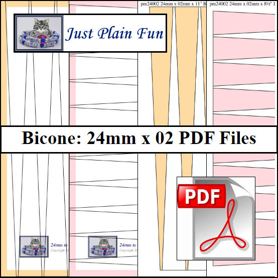 Bicone: 24mm x 02mm Paper Bead Templates