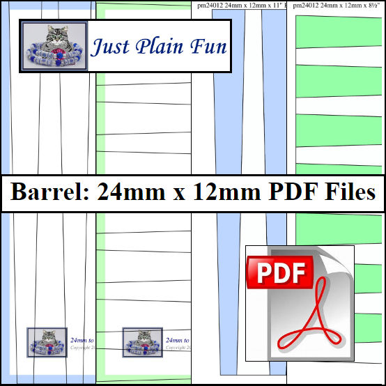 Barrel: 24mm x 12mm Paper Bead Templates