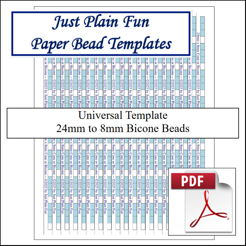 Paper Bead Cutting Guide Templates, 24mm to 8mm Strips Templates 24mm to 8mm Strips