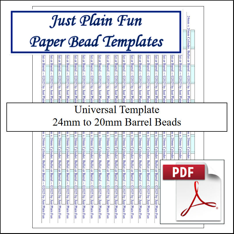 Paper Bead Cutting Guide Templates, 24mm to 20mm Strips Templates 24mm to 20mm Strips