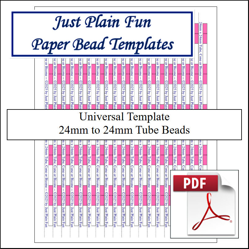 Paper Bead Cutting Guide Templates, 24mm to 24mm Strips Templates 24mm to 24mm Strips