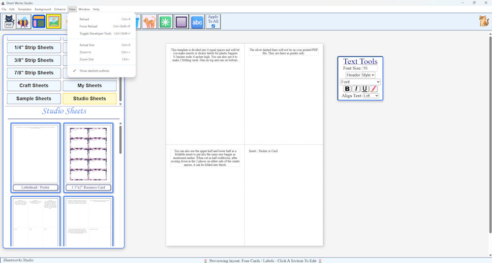 Can Toggle Showing and Hiding Dashed Guide Lines